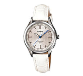 Casio, Women’s Watch Analog, White Dial White Leather Band, LTP-E104L-7AVDF